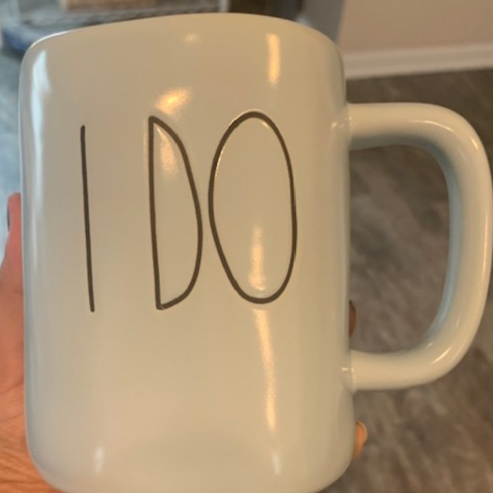 New! Rae Dunn blue  "I DO" mug